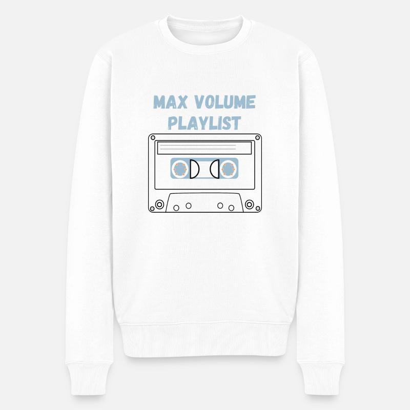 Retro-Kassette - Männer Premium Bio Pullover - Weiß