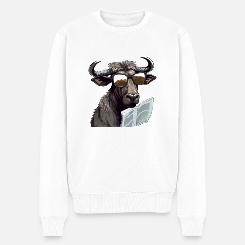 Buchen Sie den Bison - Männer Premium Bio Pullover - Weiß