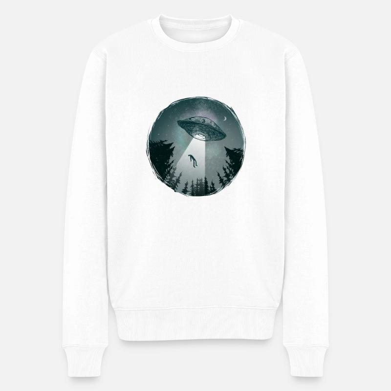 UFO round - Männer Premium Bio Pullover - Weiß