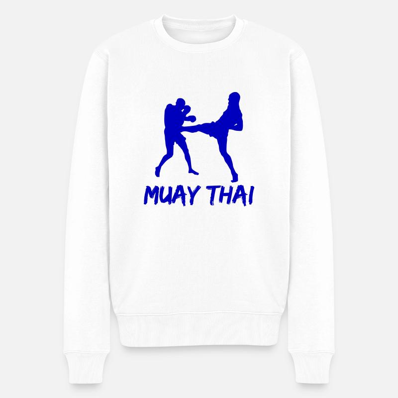 muay thai - Männer Premium Bio Pullover - Weiß