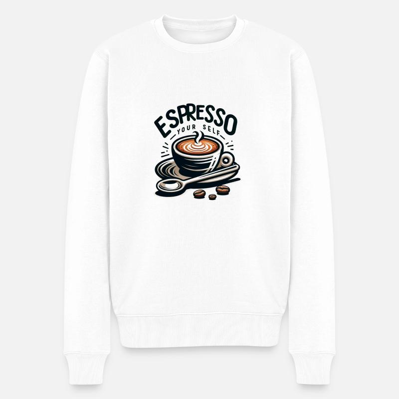 Préparez vous-même un expresso - Pull Premium bio Homme - blanc
