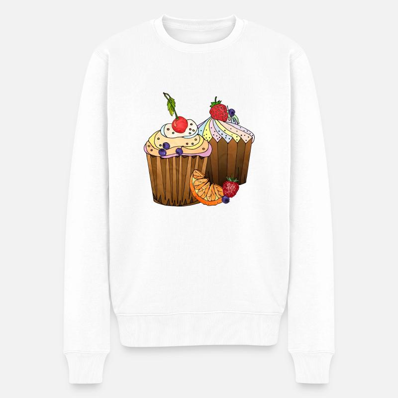 Kuchen - Männer Premium Bio Pullover - Weiß