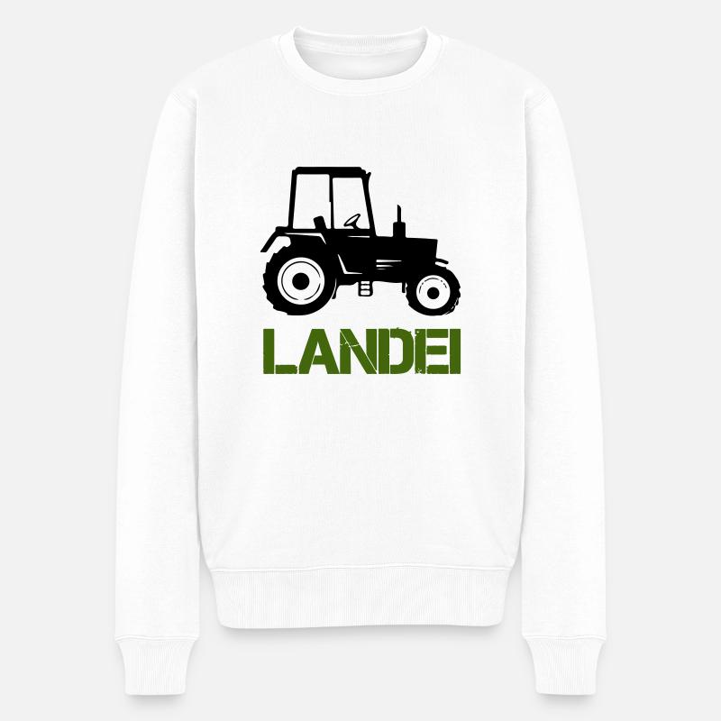 traktor landei - Männer Premium Bio Pullover - Weiß