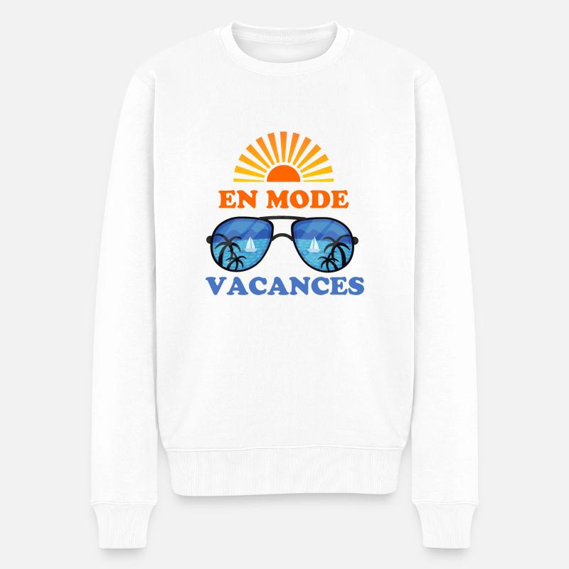 En mode vacances d été - Pull Premium bio Homme - blanc