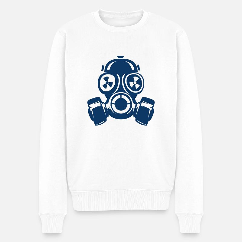 gasmaske 02 - Männer Premium Bio Pullover - Weiß