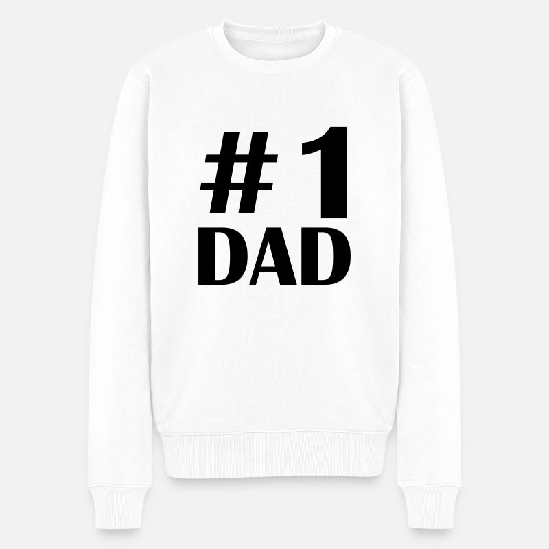 1 dad - Männer Premium Bio Pullover - Weiß