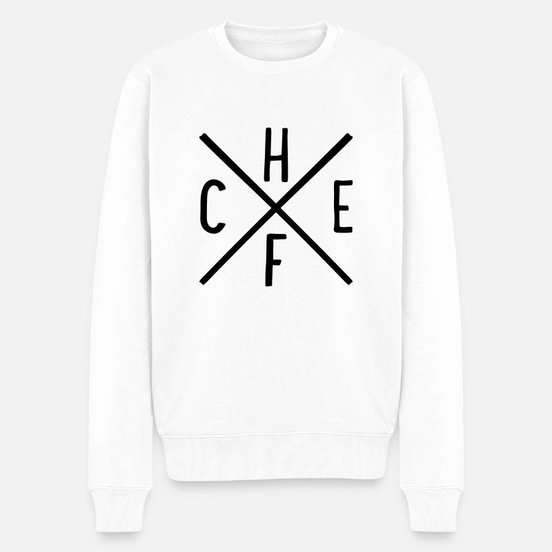 Chef - Männer Premium Bio Pullover - Weiß