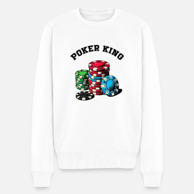 Poker King - Männer Premium Bio Pullover - Weiß