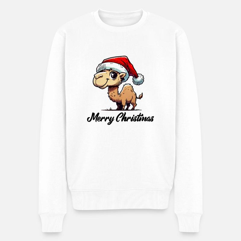 kamel - Männer Premium Bio Pullover - Weiß