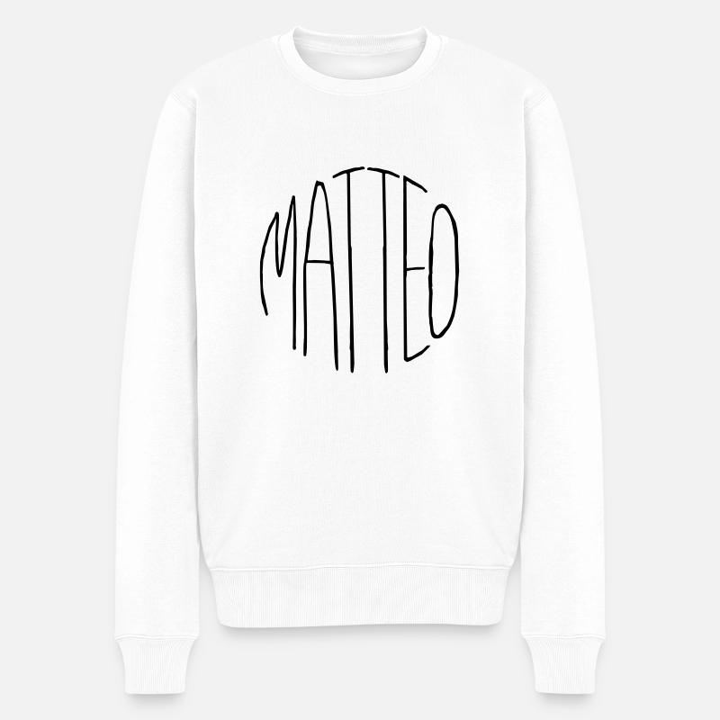 Matteo - Männer Premium Bio Pullover - Weiß