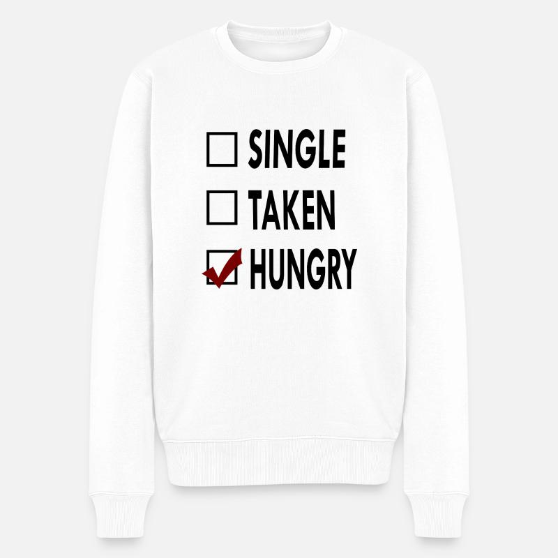 SINGLE noir blanc HUNGRY - Pull Premium bio Homme - blanc