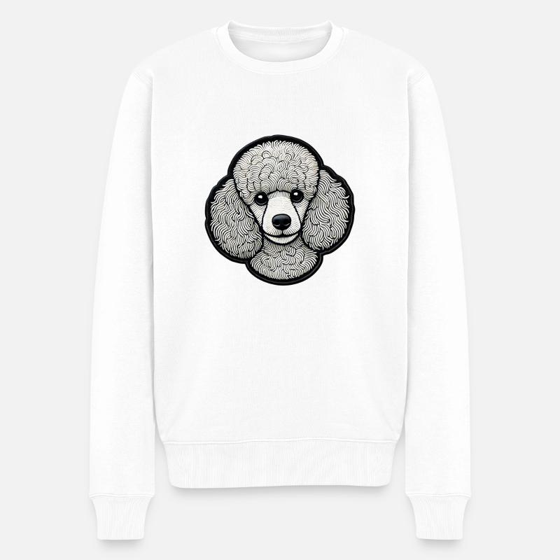Pudel - Männer Premium Bio Pullover - Weiß