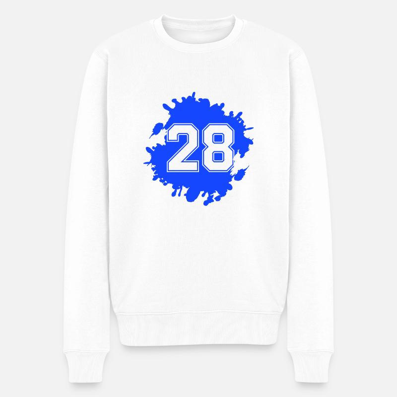 28 klecks - Männer Premium Bio Pullover - Weiß