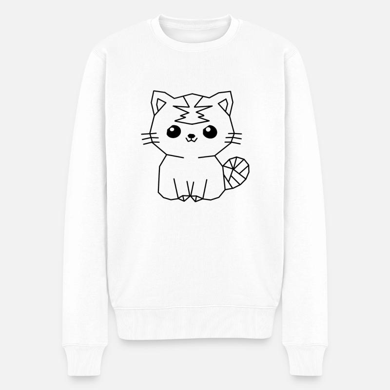 CAT-POLY - Männer Premium Bio Pullover - Weiß