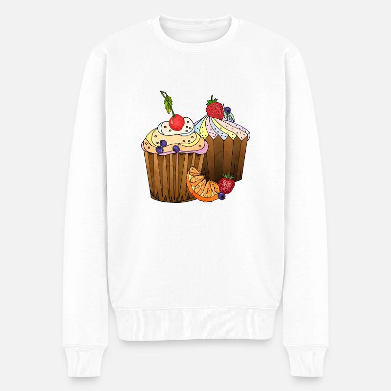 Kuchen - Männer Premium Bio Pullover - Weiß