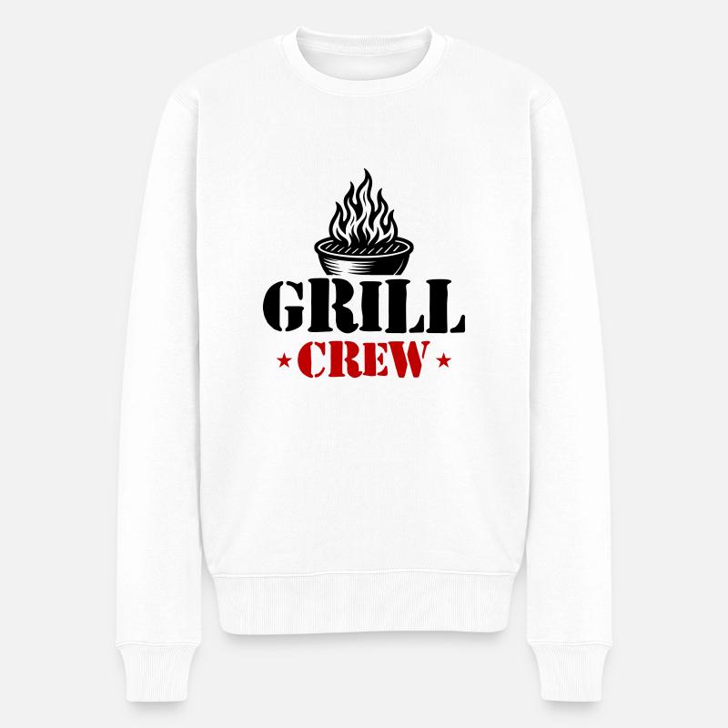 Grill Crew Grillen - Männer Premium Bio Pullover - Weiß