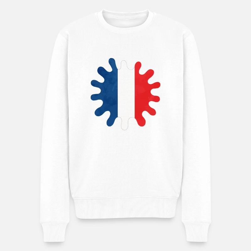 La France éclabousse de couleurs - Pull Premium bio Homme - blanc
