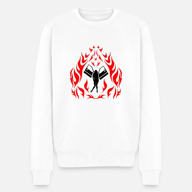 Ange / des flammes - Pull Premium bio Homme - blanc