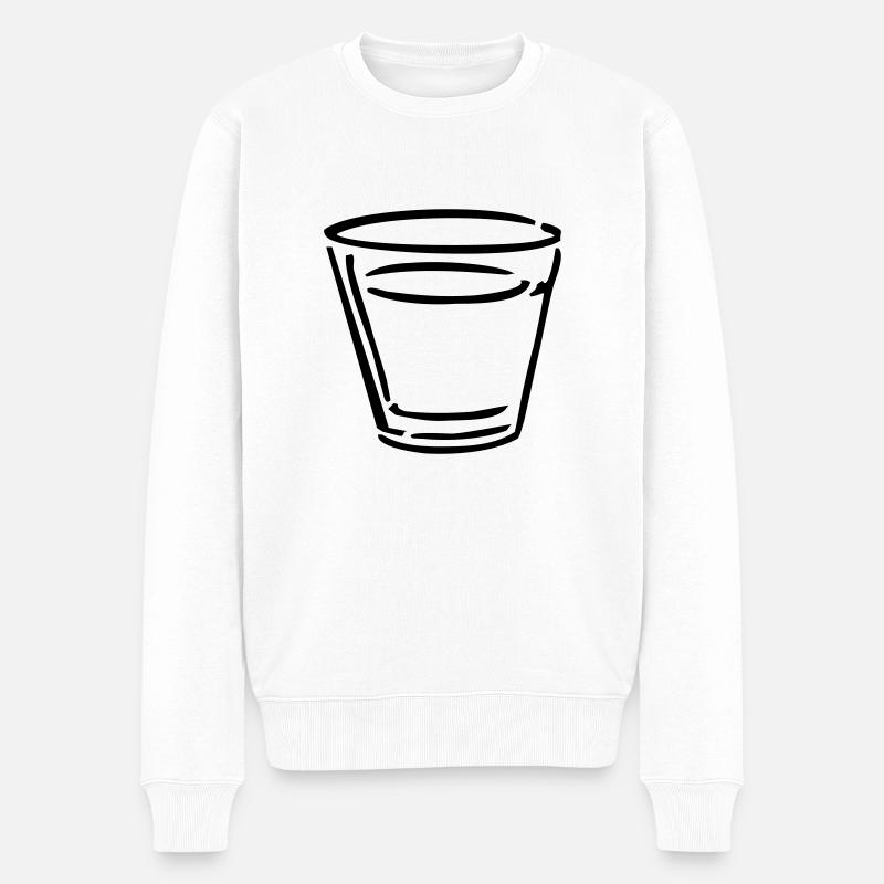 Whiskeyglas 1farb - Männer Premium Bio Pullover - Weiß