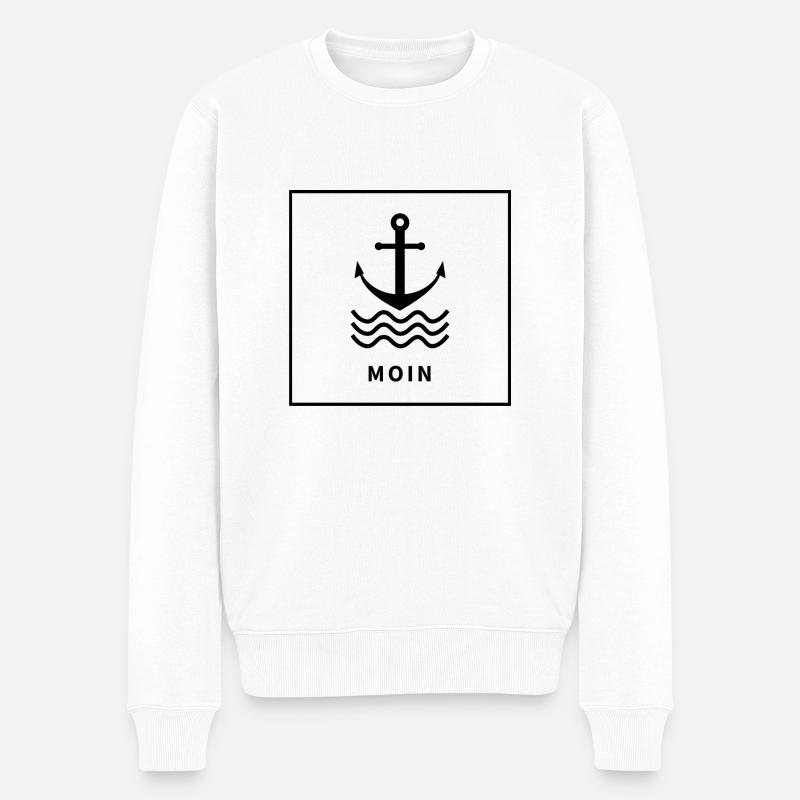 Moin - Männer Premium Bio Pullover - Weiß