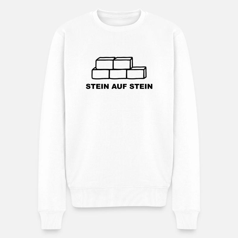 Stein auf Stein - Männer Premium Bio Pullover - Weiß