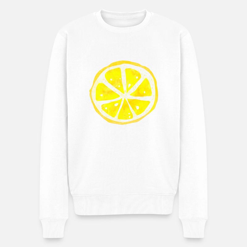 Zitrone². - Männer Premium Bio Pullover - Weiß