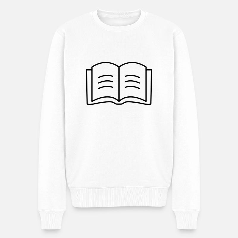 Buch - Männer Premium Bio Pullover - Weiß