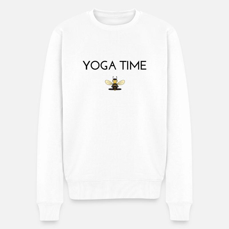 Yoga-Zeit - Männer Premium Bio Pullover - Weiß