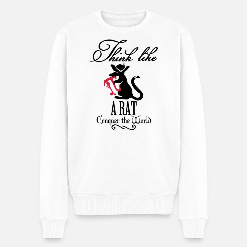 pi-rat / Pi-Ratte (e, 2c) - Männer Premium Bio Pullover - Weiß