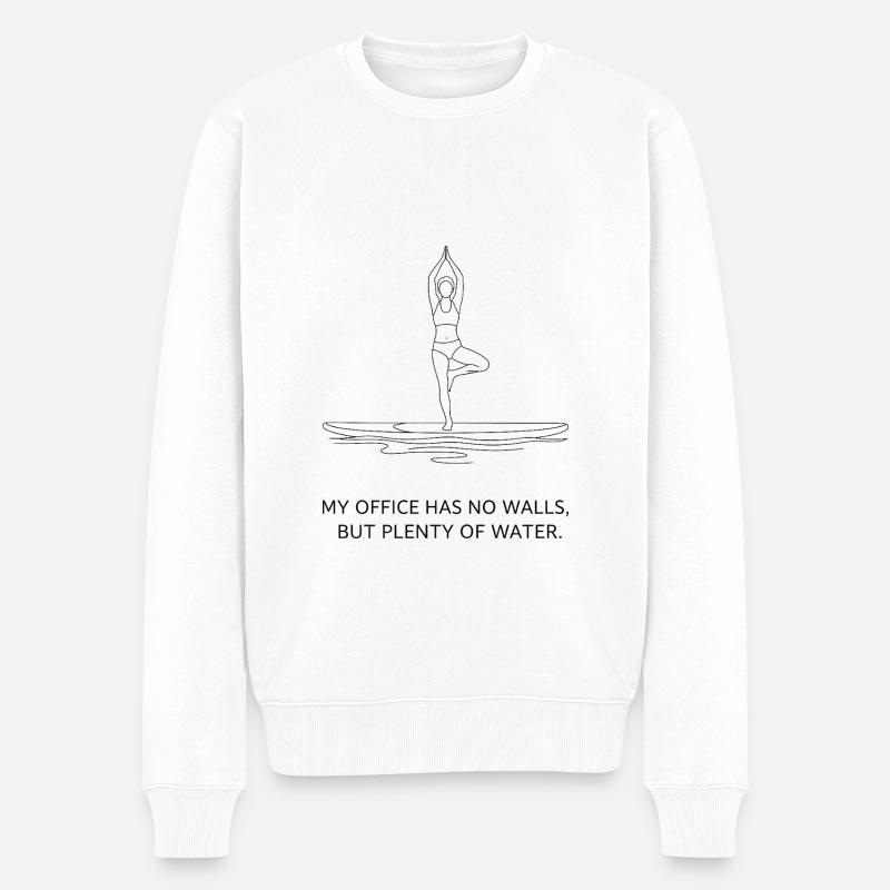 Yoga- und SUP - Männer Premium Bio Pullover - Weiß