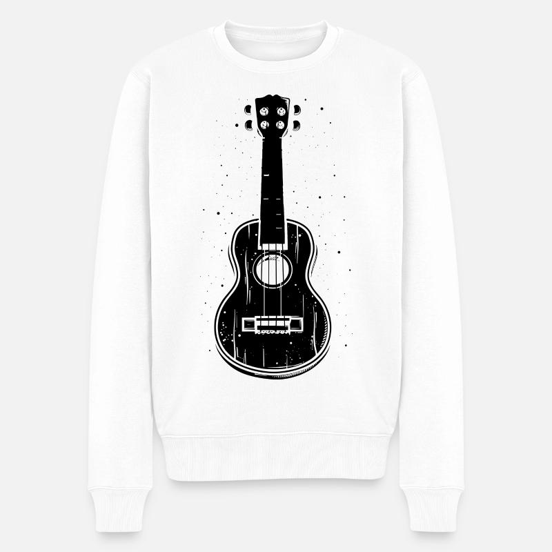 Croquis de ukulélé - Pull Premium bio Homme - blanc