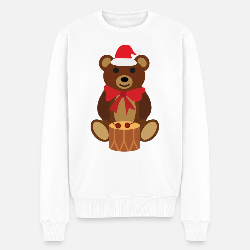 Weinachtsteddy - Männer Premium Bio Pullover - Weiß
