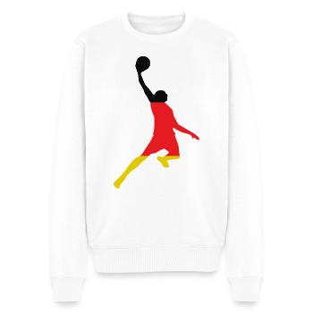 Basketball Win Germany - Men's Premium Organic Jumper - white - Front - Thijin (182cm)