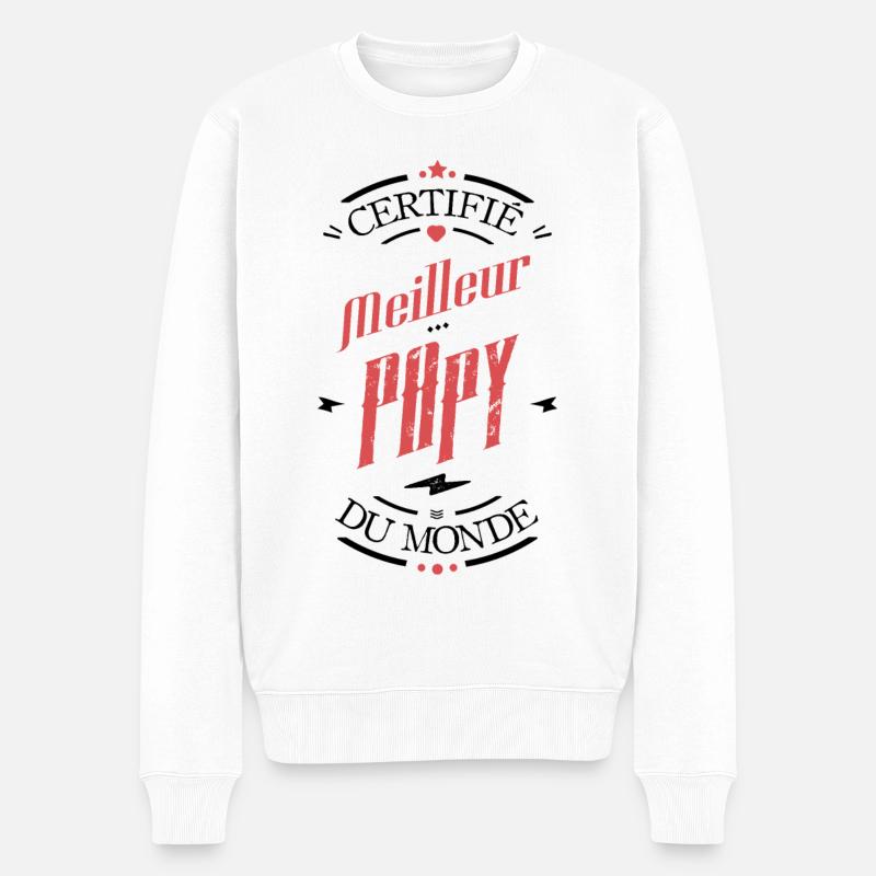 Certifie meilleur papy du monde - Pull Premium bio Homme - blanc