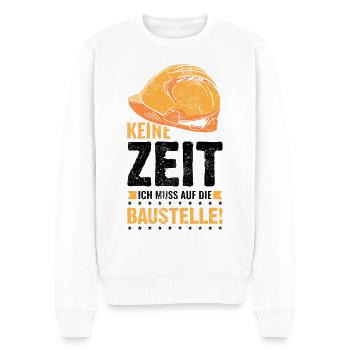 Bauleiter Bau Baustelle - Männer Premium Bio Pullover - Weiß - Vorne - Thijin (182cm)