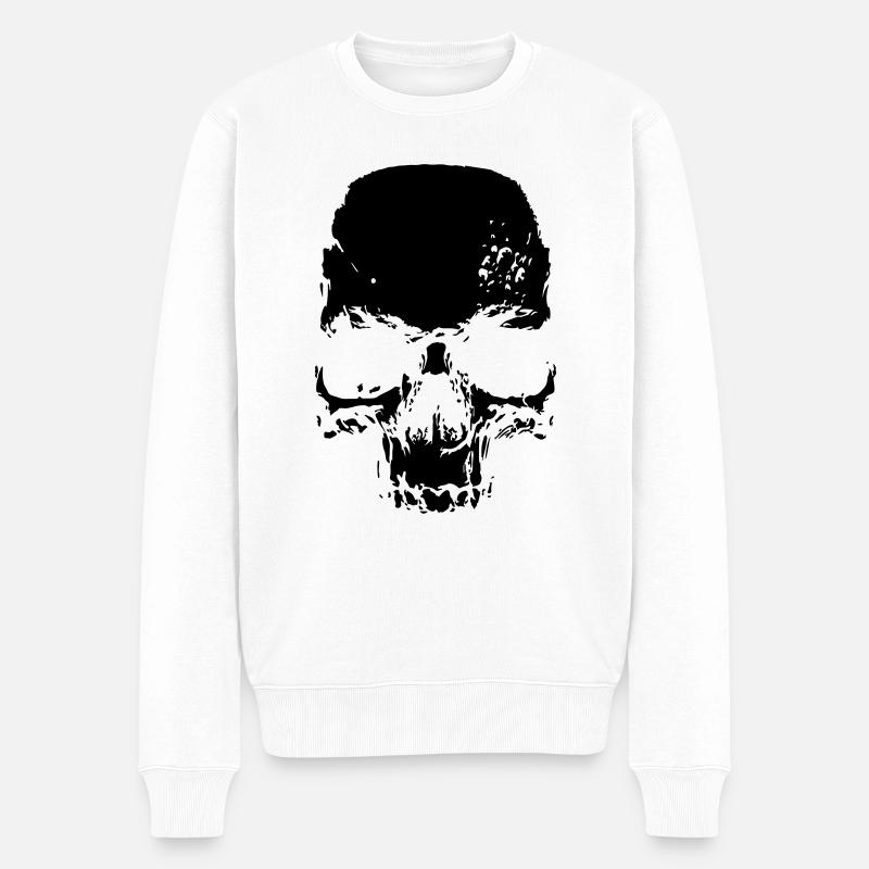 Skull - Männer Premium Bio Pullover - Weiß