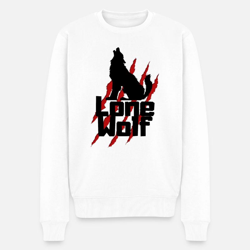 lone Wolf - Pull Premium bio Homme - blanc