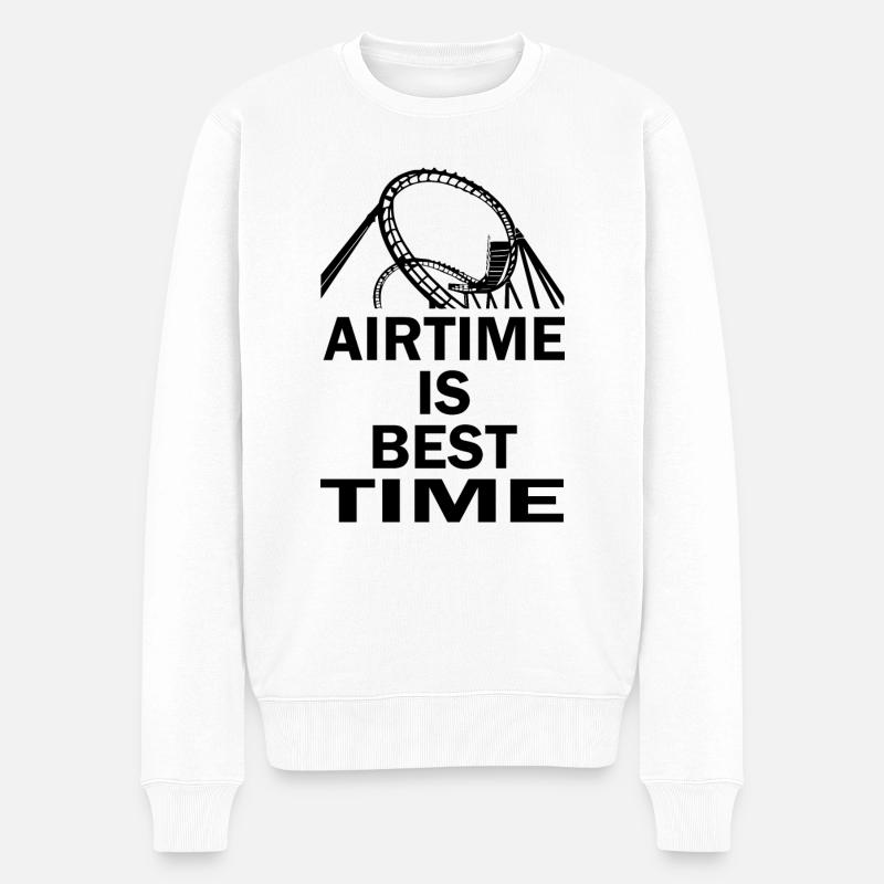 Rollercoaster Achterbahn - Männer Premium Bio Pullover - Weiß