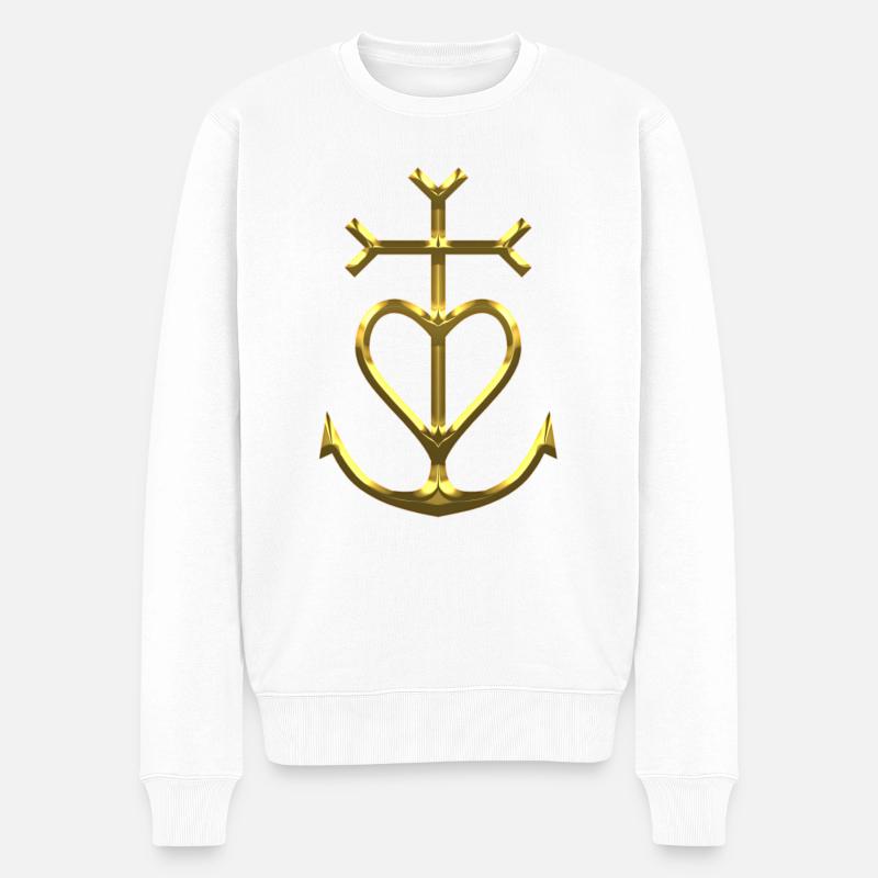 Croix de Camargue croix des gardiens - Pull Premium bio Homme - blanc