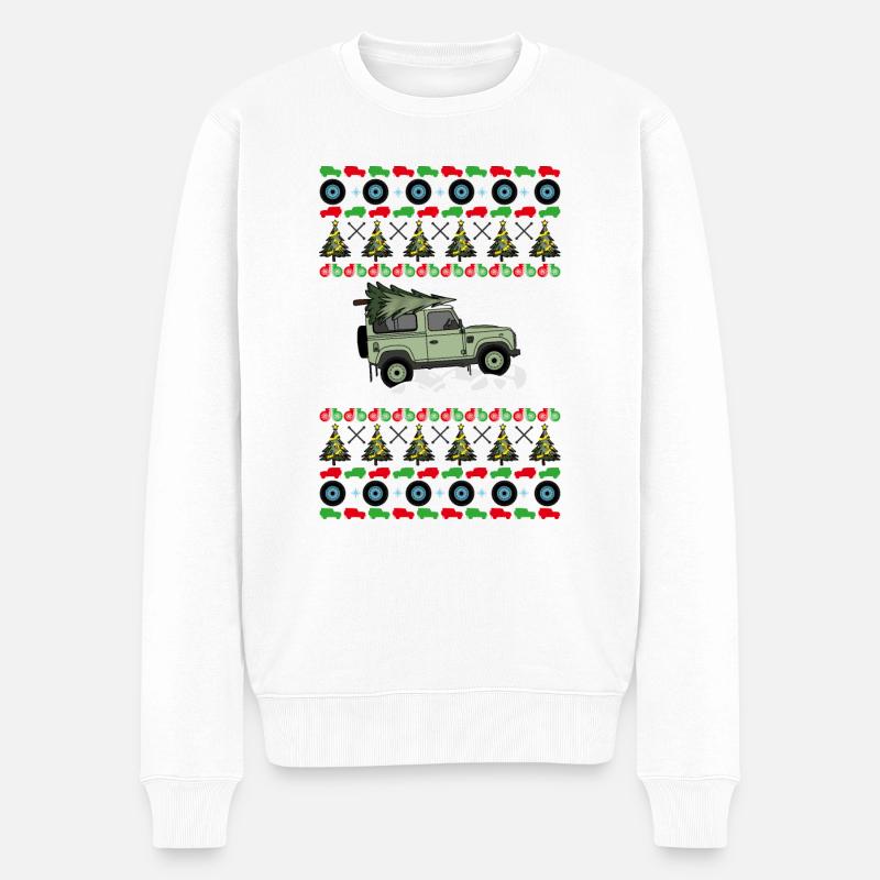 Defender - Weihnachtspullover - Männer Premium Bio Pullover - Weiß