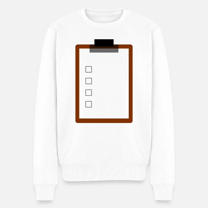 Organisation Klemmbrett - Männer Premium Bio Pullover - Weiß