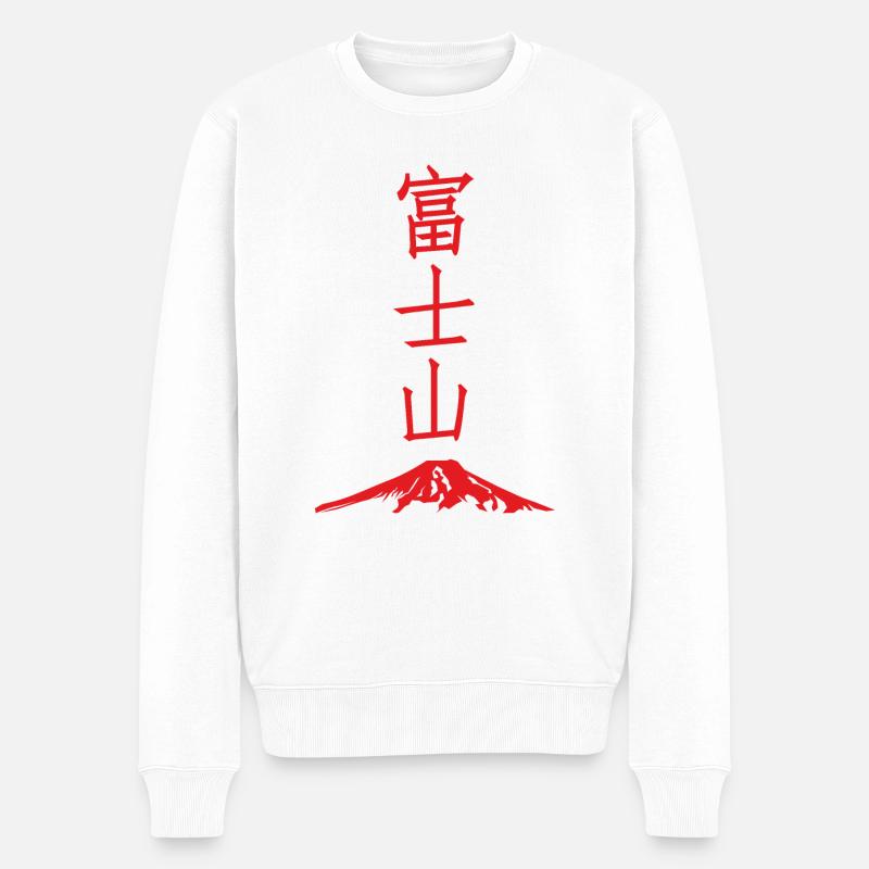 Mont Fuji. - Pull Premium bio Homme - blanc