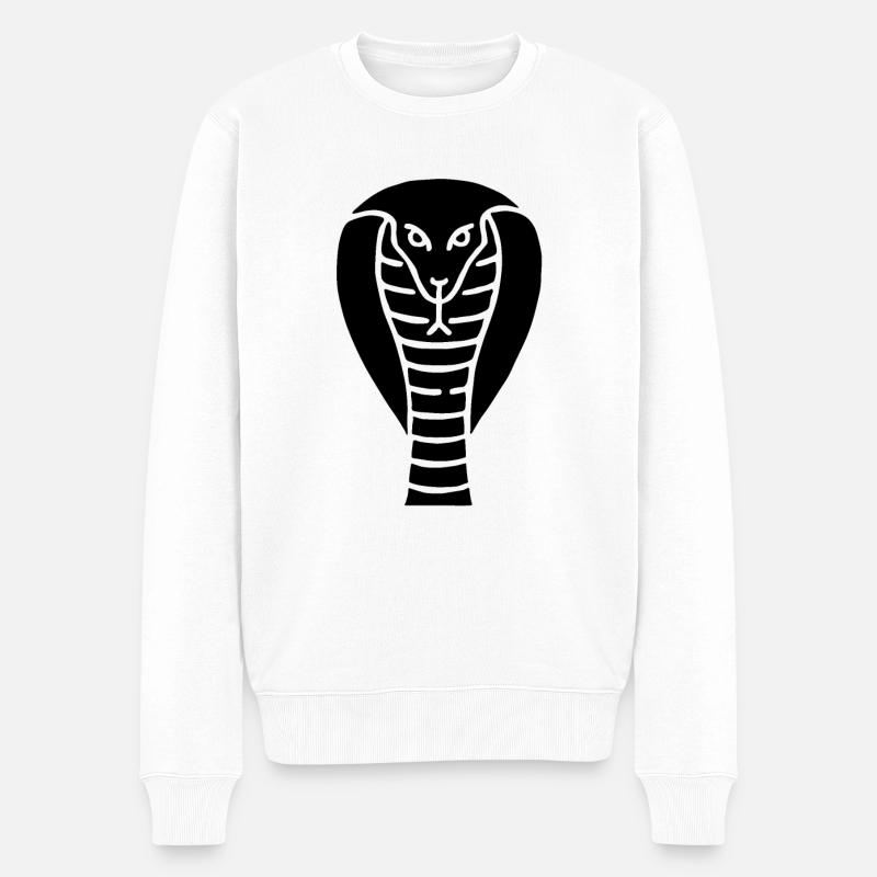 Symbol einer indischen Kobra Schlange - Männer Premium Bio Pullover - Weiß