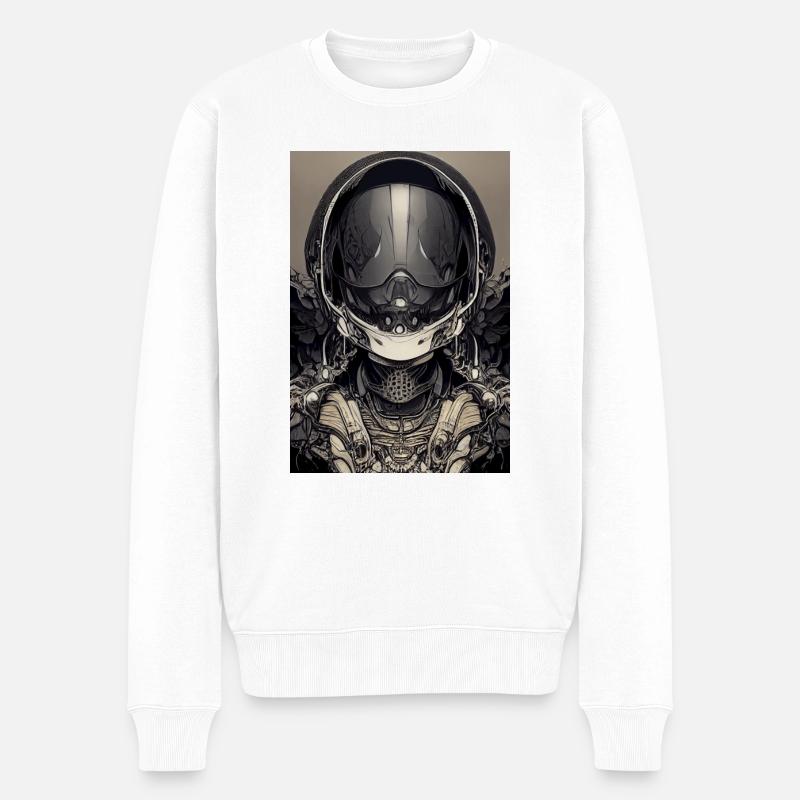 Étranger abstrait sur un bâton - Pull Premium bio Homme - blanc