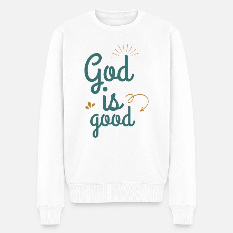 Dieu est bon - Pull Premium bio Homme - blanc