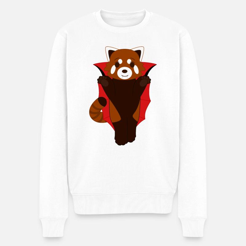 Panda roux déguisé en vampire pour Halloween - Pull Premium bio Homme - blanc
