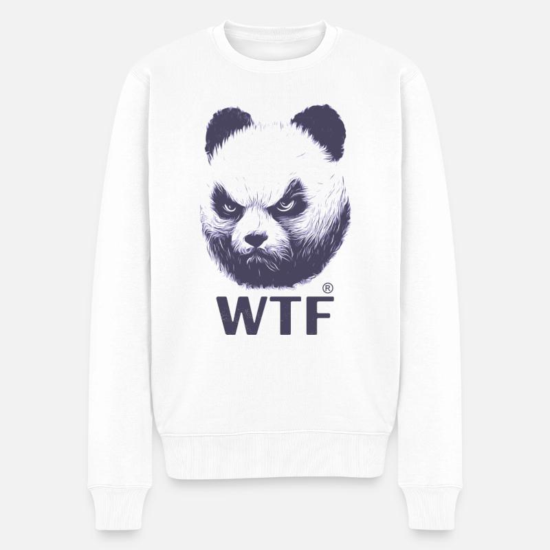 Panda en colère WTF - Pull Premium bio Homme - blanc