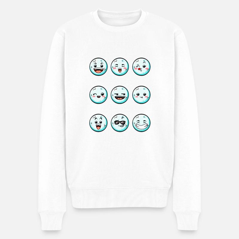 9 Schneebälle mit - Männer Premium Bio Pullover - Weiß