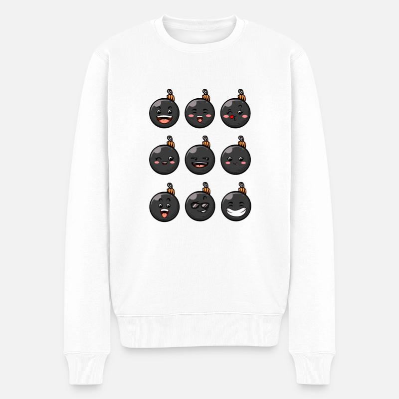 9 Weihnachtskugeln #9/10 Schwarz - Männer Premium Bio Pullover - Weiß