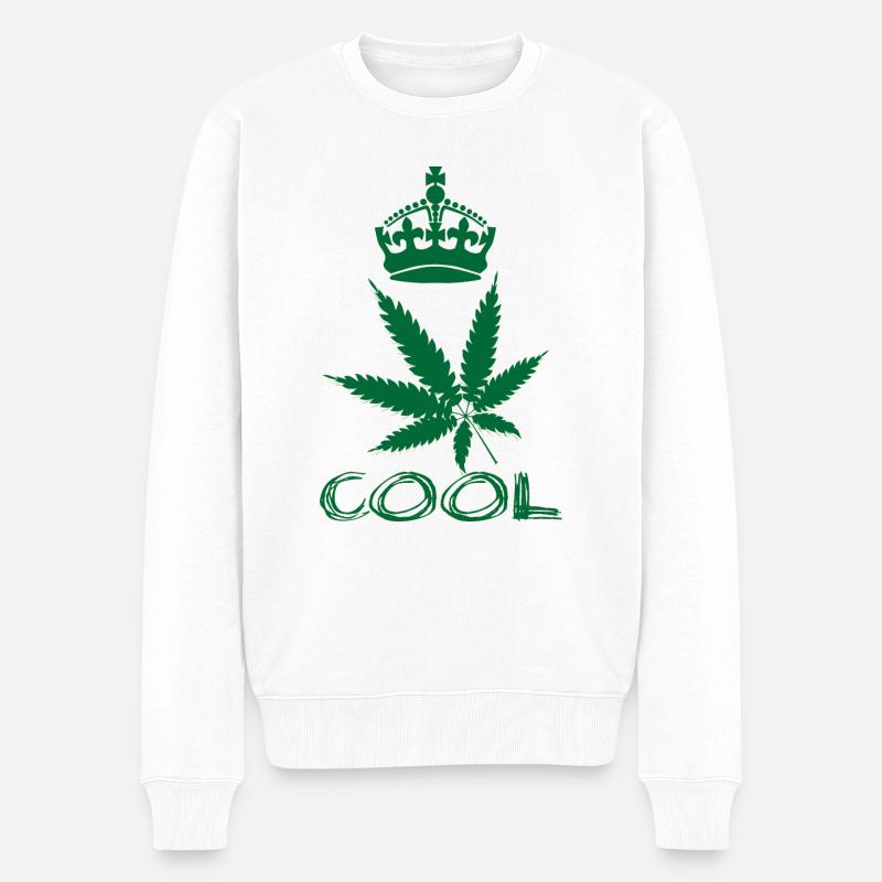 Cooles Crown Poster - Männer Premium Bio Pullover - Weiß
